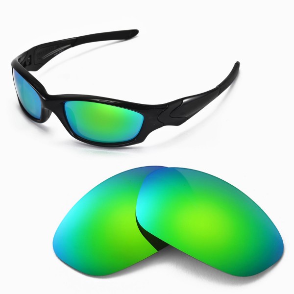 Walleva Replacement Lenses for Oakley Straight Jacket Sunglasses - Multiple  Options Available (Emerald Mirror Coated - Polarized)